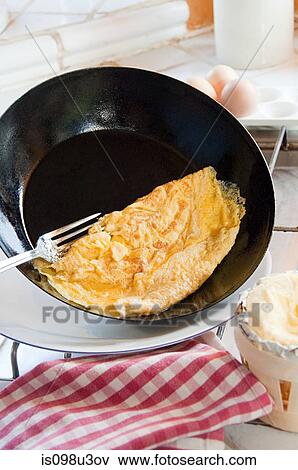 Omelette in pan View Large Photo Image Stock Photo - Omelette in pan. Fotosearch