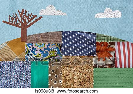 Patchwork field and bare tree View Large Photo Image Stock Photo - Patchwork field and bare tree. Fotosearch