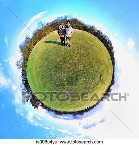 People in park with little planet effect View Large Photo Image Stock Photograph - People in park with little planet effect. Fotosearch