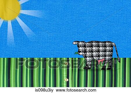 Sun shining over field with cow View Large Photo Image Stock Photo - Sun shining over field with cow. Fotosearch