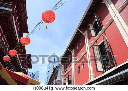 Temple street in china town, singapore View Large Photo Image Stock Image - Temple street in china town, singapore. Fotosearch