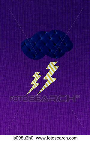 Stock Image - Thunder storm and lightning. Fotosearch