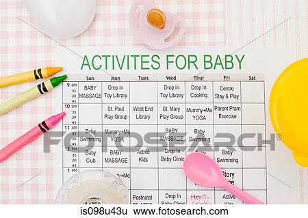 Timetable of activities for baby View Large Photo Image Stock Photograph - Timetable of activities for baby. Fotosearch