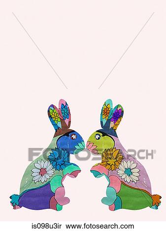 Stock Photography - Two rabbits, face to face. Fotosearch