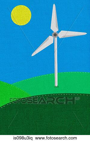 Wind turbine and sun in sky View Large Photo Image Stock Photography - Wind turbine and sun in sky. Fotosearch