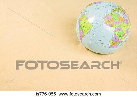 Inflatable globe on beach View Large Photo Image Stock Photography - Inflatable globe on beach. Fotosearch