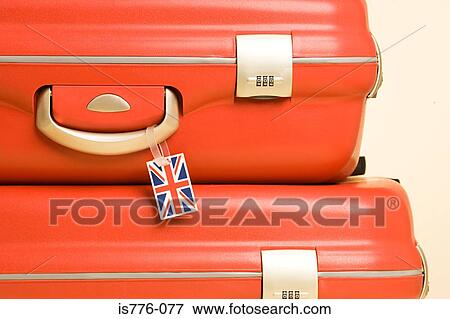 Suitcase with british flag tag View Large Photo Image Stock Photo - Suitcase with british flag tag. Fotosearch