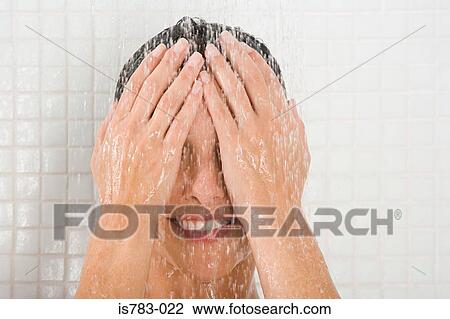 Woman showering View Large Photo Image Stock Image - Woman showering. Fotosearch