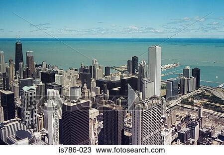 Chicago skyscrapers and lake michigan View Large Photo Image Stock Image - Chicago skyscrapers and lake michigan. Fotosearch