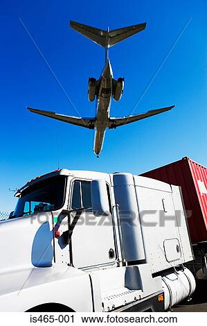 Truck and a plane View Large Photo Image Stock Image - Truck and a plane. Fotosearch