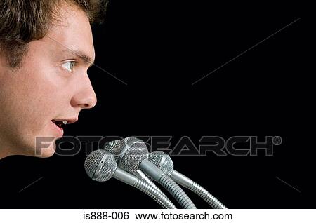 Stock Photograph - Man giving presentation. Fotosearch