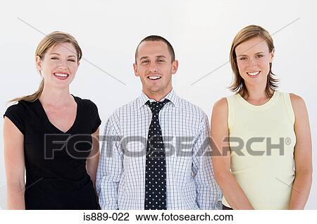 Stock Image - Portrait of office workers. Fotosearch