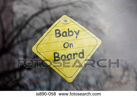 Stock Photo - Baby on board sign. Fotosearch