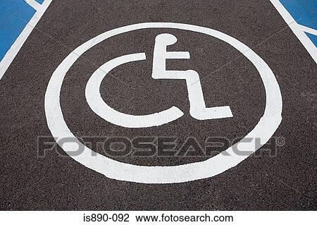 Stock Image - Disability parking space. Fotosearch