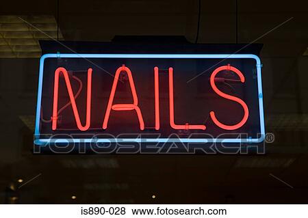 Nail bar sign View Large Photo Image Stock Photo - Nail bar sign. Fotosearch