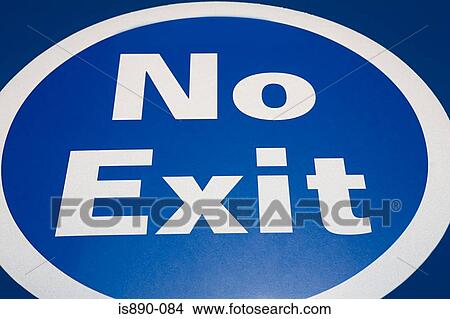 Picture - No exit sign. Fotosearch