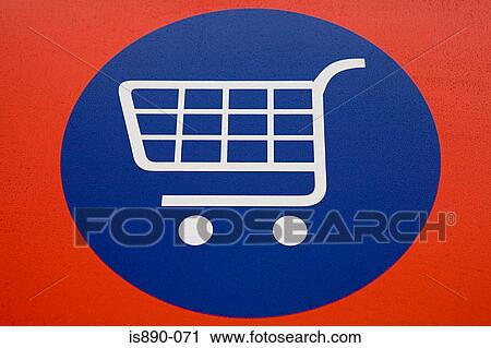 Stock Image - Shopping trolley sign. Fotosearch