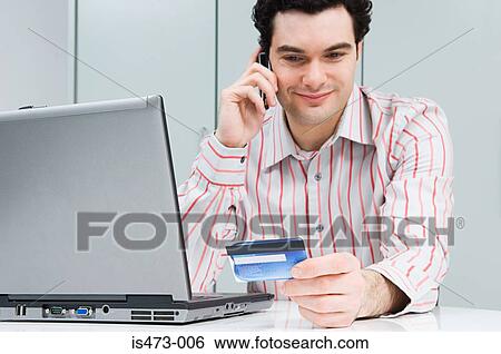 Man telephone banking View Large Photo Image Stock Photograph - Man telephone banking. Fotosearch