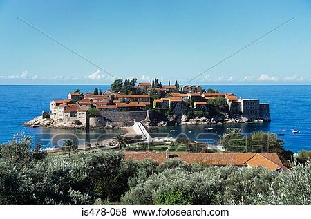 Sveti stefan monte View Large Photo Image Stock Photo - Sveti stefan monte. Fotosearch