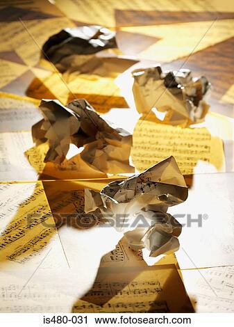 Crumpled sheet music View Large Photo Image Stock Image - Crumpled sheet music. Fotosearch