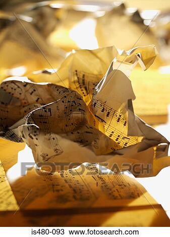 Crumpled sheet music View Large Photo Image Stock Image - Crumpled sheet music. Fotosearch