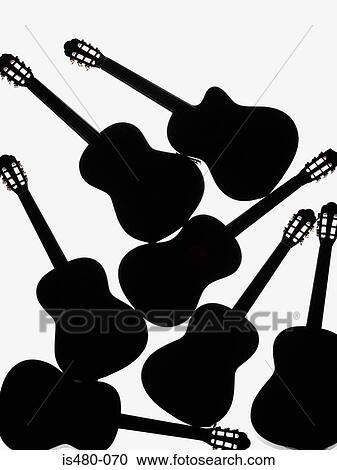 Stock Image - Silhouettes of guitars. Fotosearch
