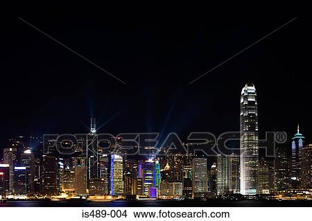 Hong kong at night View Large Photo Image Picture - Hong kong at night. Fotosearch