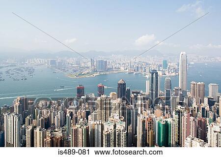 Hong kong skyline View Large Photo Image Stock Image - Hong kong skyline. Fotosearch