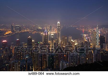 Illuminated hong kong skyline View Large Photo Image Picture - Illuminated hong kong skyline. Fotosearch