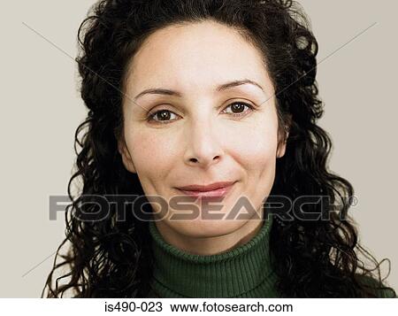 Stock Image - Portrait of a mature woman. Fotosearch