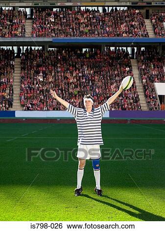 Rugby player celebrating View Large Photo Image Stock Photograph - Rugby player celebrating. Fotosearch