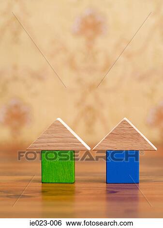 Building block houses View Large Photo Image Stock Photograph - Building block houses. Fotosearch