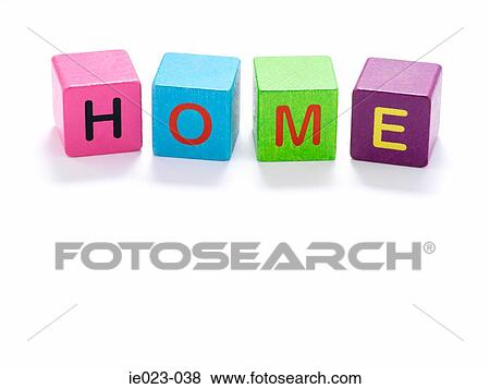 Building blocks spelling home View Large Photo Image Stock Photo - Building blocks spelling home. Fotosearch