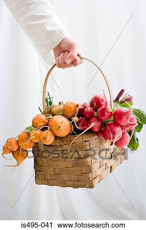 Woman holding basket of beetroot and radishes View Large Photo Image Stock Image - Woman holding basket of beetroot and radishes. Fotosearch