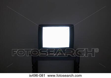 Stock Image - Illuminated television screen. Fotosearch