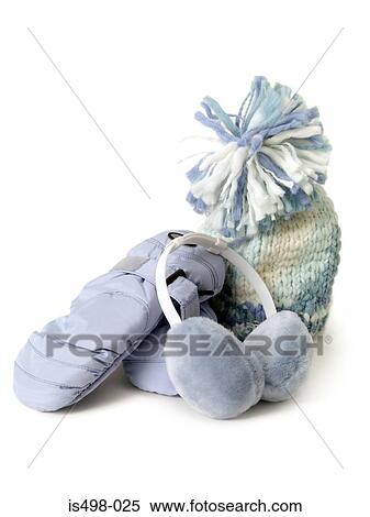 Stock Photography - Earmuffs bobble hat and mittens. Fotosearch