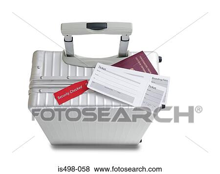 Suitcase airplane tickets and passport View Large Photo Image Stock Photo - Suitcase airplane tickets and passport. Fotosearch