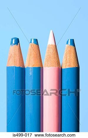 Pink pencil with blue pencils View Large Photo Image Stock Photo - Pink pencil with blue pencils. Fotosearch