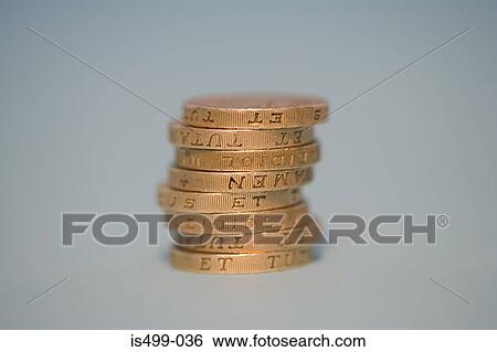 Stack of one pound coins View Large Photo Image Stock Photograph - Stack of one pound coins. Fotosearch