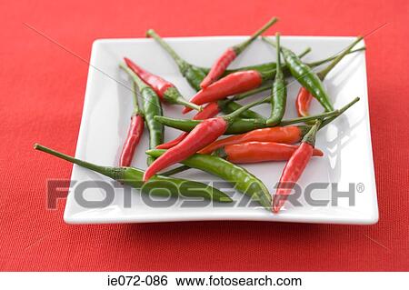 Chilli peppers and a plate View Large Photo Image Stock Photograph - Chilli peppers and a plate. Fotosearch