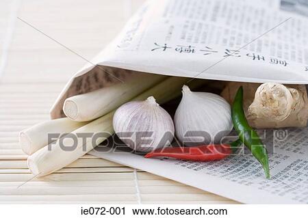 Garlic lemon grass chilli peppers and ginger View Large Photo Image Stock Image - Garlic lemon grass chilli peppers and ginger. Fotosearch