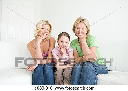 Stock Image - Three generations of females. Fotosearch