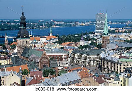 Riga cityscape View Large Photo Image Stock Photo - Riga cityscape. Fotosearch