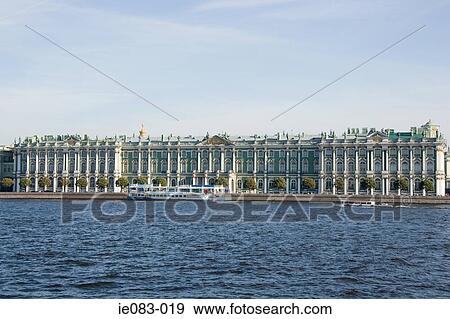 Stock Photo - Winter palace and neva river. Fotosearch
