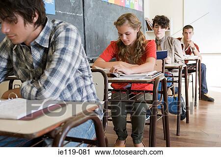 Teenagers in a classroom View Large Photo Image Stock Image - Teenagers in a classroom. Fotosearch