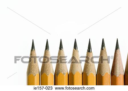 Stock Image - Pencils in a row. Fotosearch