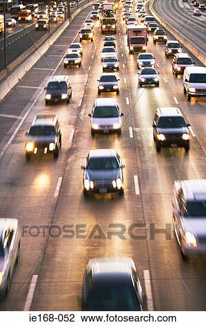 Stock Image - Cars on freeway. Fotosearch