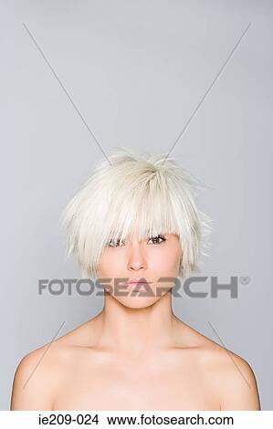 Picture - Portrait of a woman with blonde hair. Fotosearch