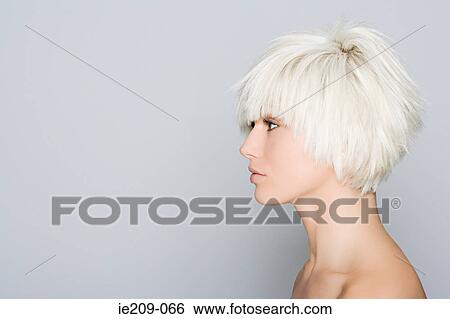 Stock Photograph - Profile of a blonde woman. Fotosearch