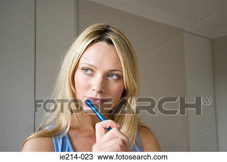 Woman thinking View Large Photo Image Stock Image - Woman thinking. Fotosearch